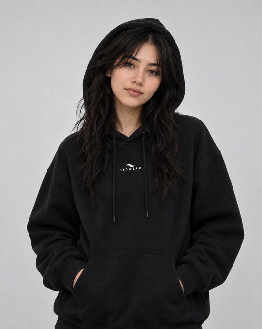 YOU VS YOU BLACK HOODIE - BLACK/WHITE