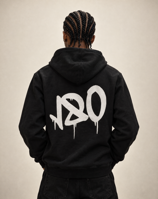 180 DRIP HOODIE - WHITE/PURPLE