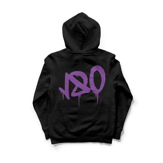 180 DRIP HOODIE - WHITE/PURPLE