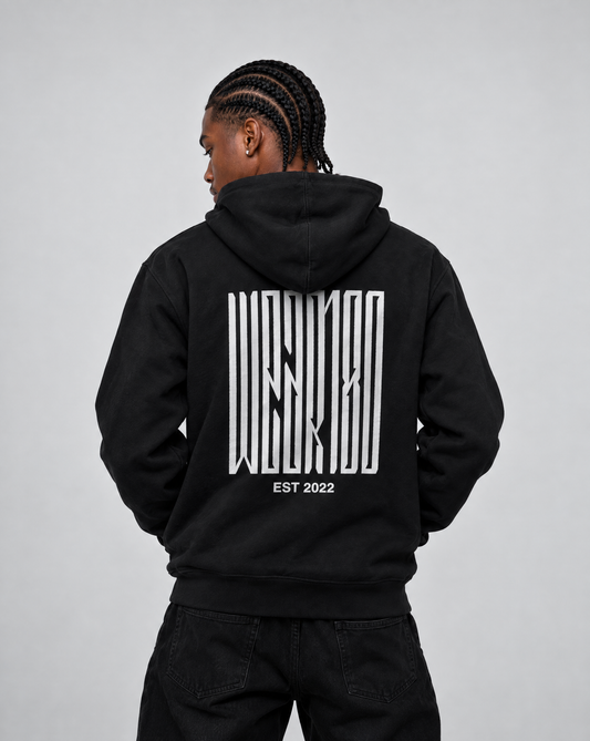 WEAR 180 HOODIE -BLACK/WHITE