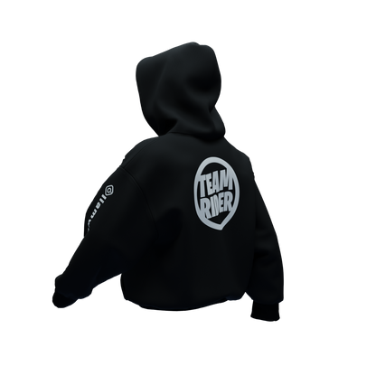TEAM RIDER HOODIE-BLACK/WHITE