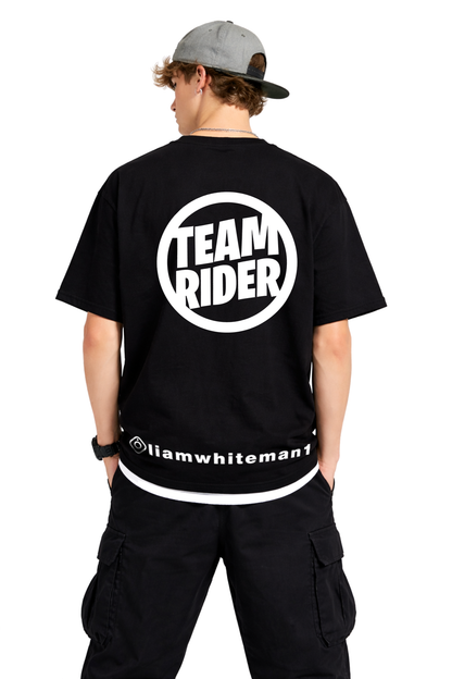TEAM RIDER T-SHIRT - BLACK/WHITE