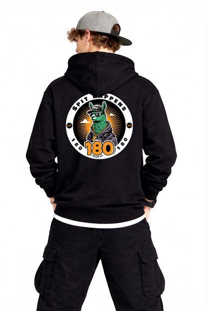 SPIT HAPPENS LLAMA HOODIE - BLACK/MULTI