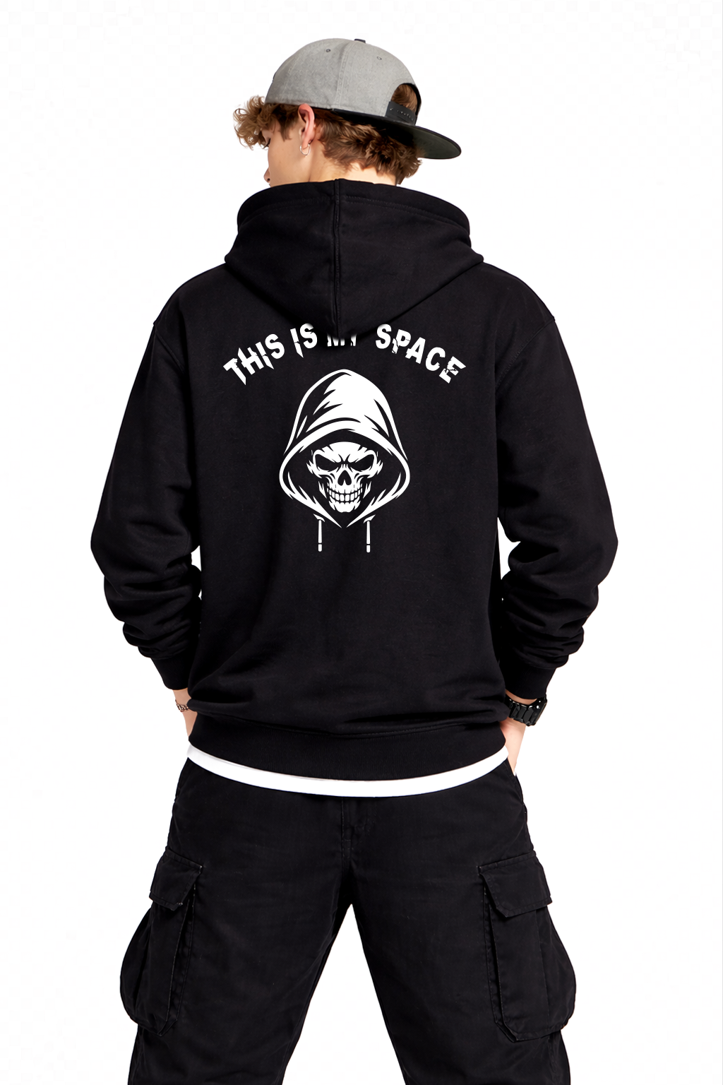 THIS IS MY SPACE HOODIE- BLACK/WHITE