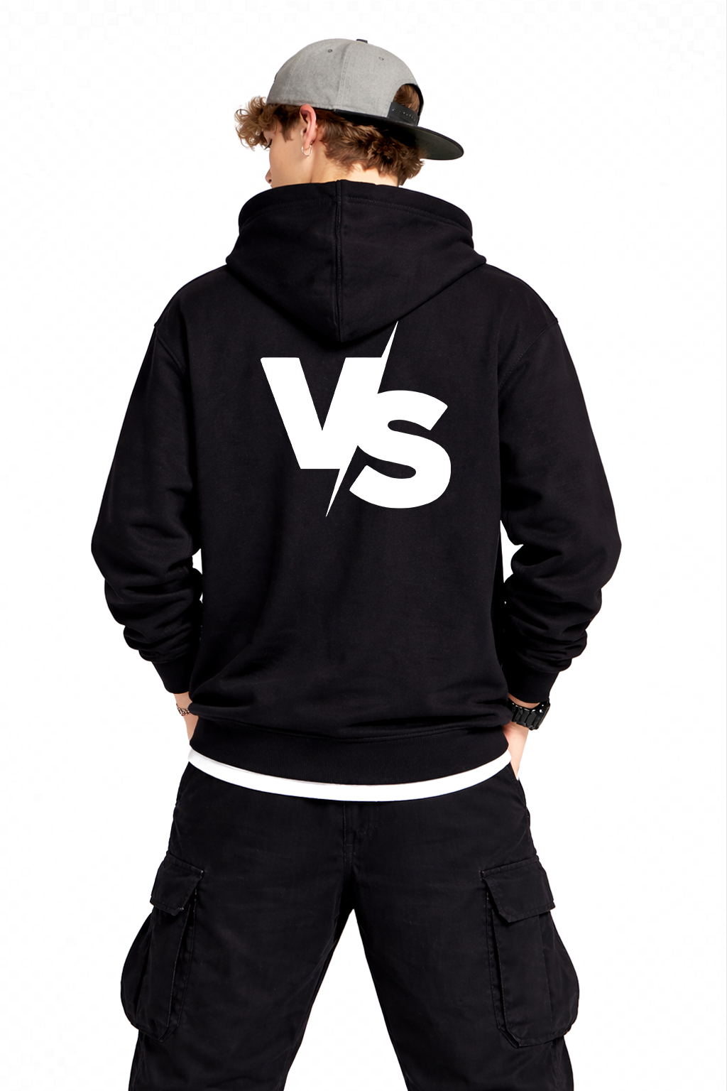 BLACK VERSUS HOODIE - BLACK/WHITE