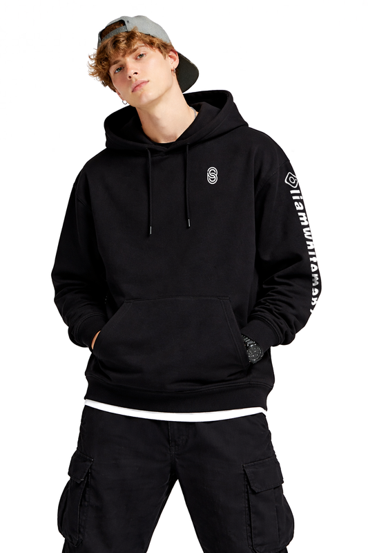TEAM RIDER HOODIE-BLACK/WHITE