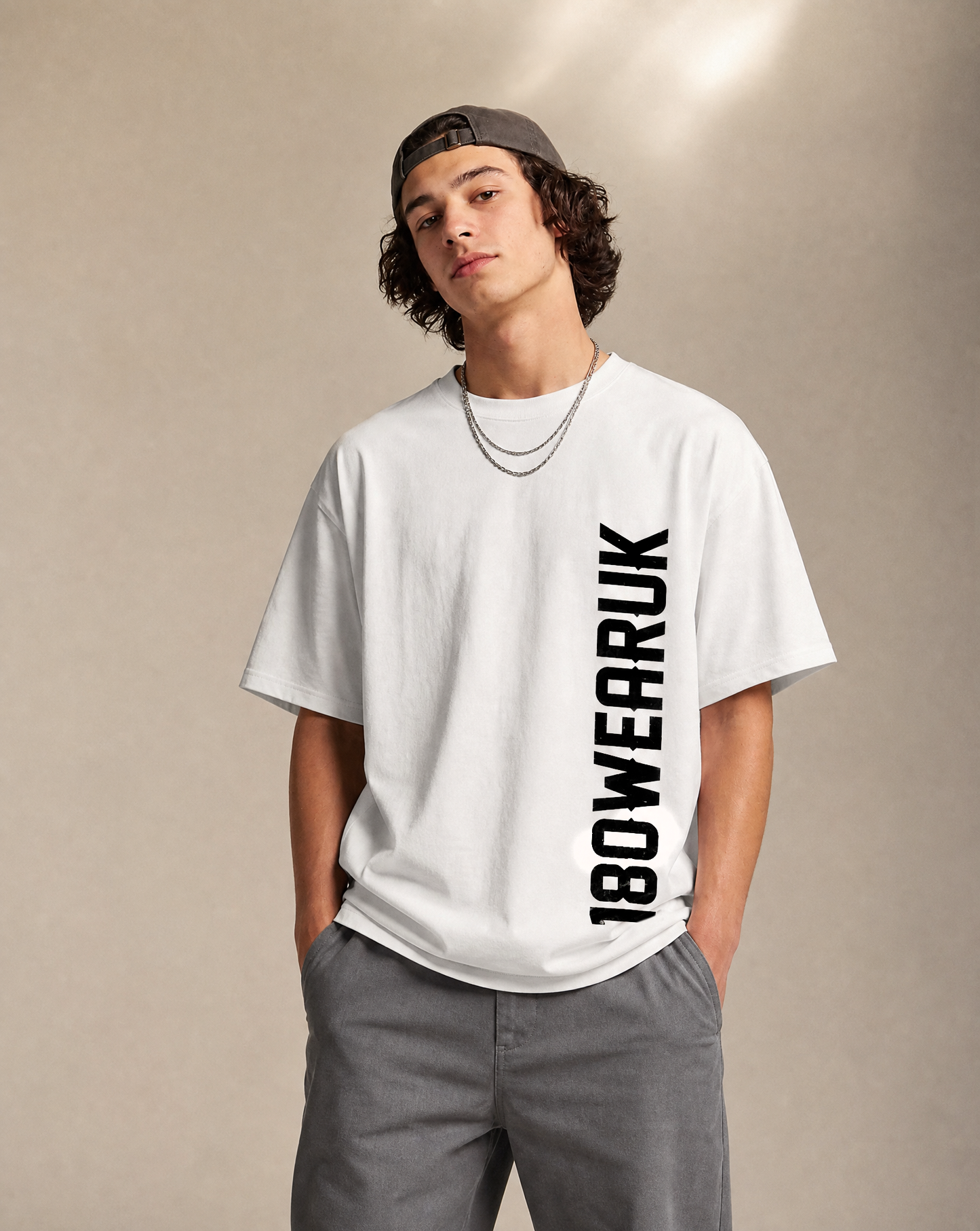 180WEARUK  T-SHIRT-BLACK/WHITE