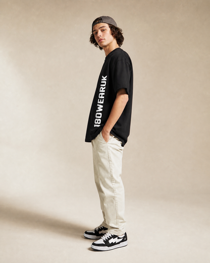 180WEARUK  T-SHIRT-BLACK/WHITE