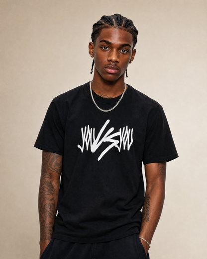 YOU VS YOU TAG T-SHIRT - BLACK