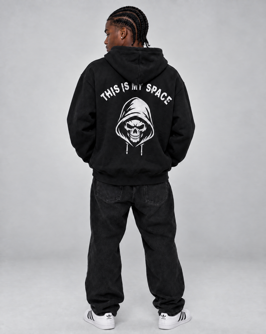 THIS IS MY SPACE HOODIE- BLACK/WHITE
